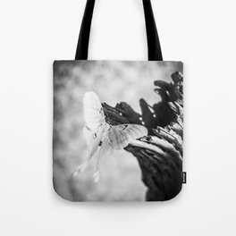 Luna Moth-Black and White Tote Bag