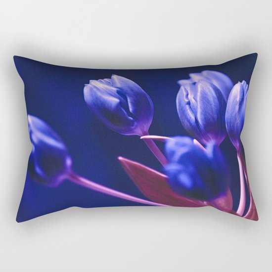 Blue Poetry of Tulips Rectangular Pillow