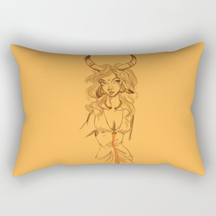 Minotaur Girl Rectangular Pillow