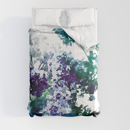 Watercolor Floral Teal Purple Green Comforter