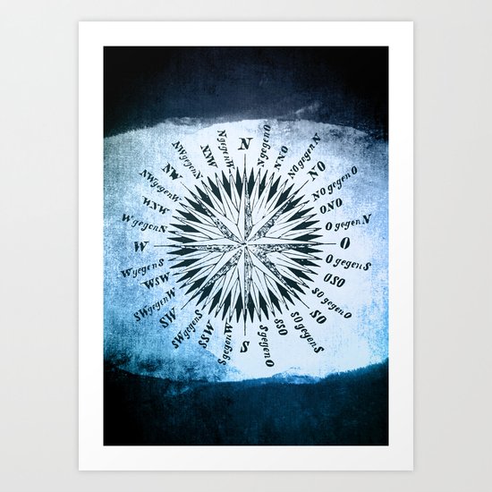 Windrose blue version Art Print