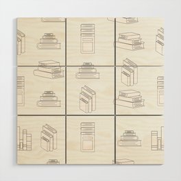 Stack of Books White Flat Design Seamless Pattern Wood Wall Art