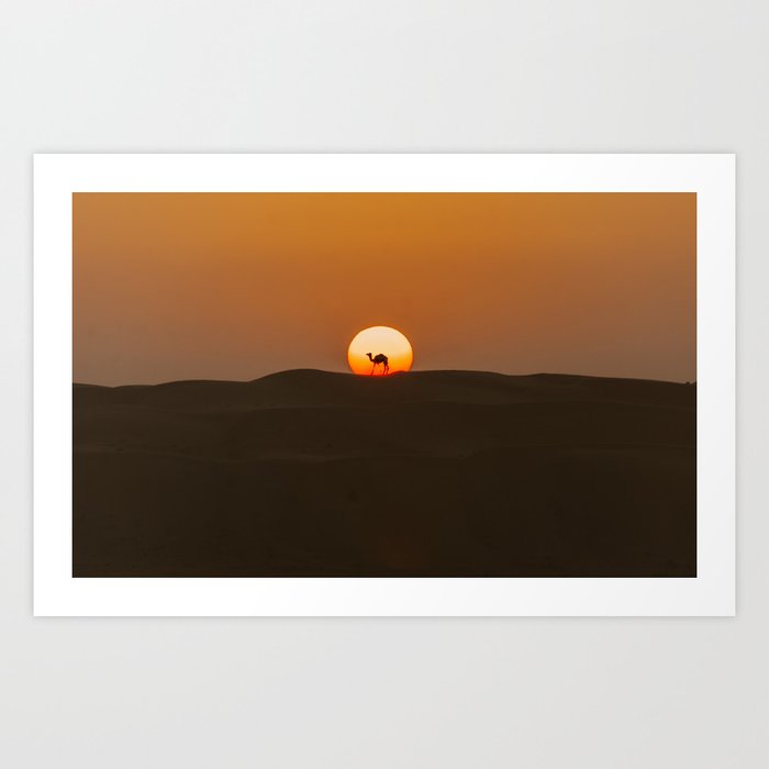 Amazing sunrise in the dessert of Oman / Travelphotography / Fine Art Picture Art Print