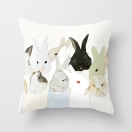 Many rabbits Throw Pillow