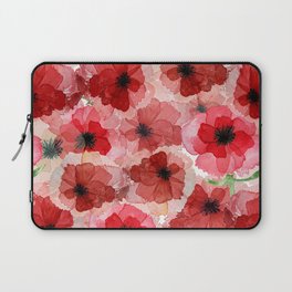 Pressed Poppy Blossom Pattern Laptop Sleeve