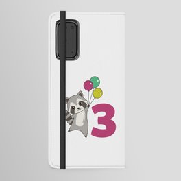 Raccoon Third Birthday Balloons For Kids Android Wallet Case