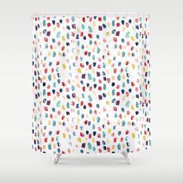 Watercolor colorful brush strokes seamless pattern Shower Curtain