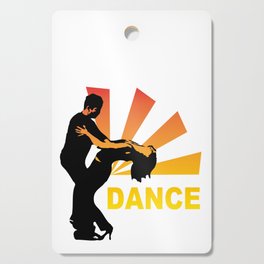 dancing couple silhouette - brazilian zouk Cutting Board