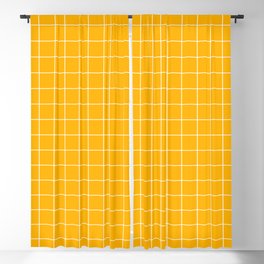 Grid Yellow Blackout Curtain