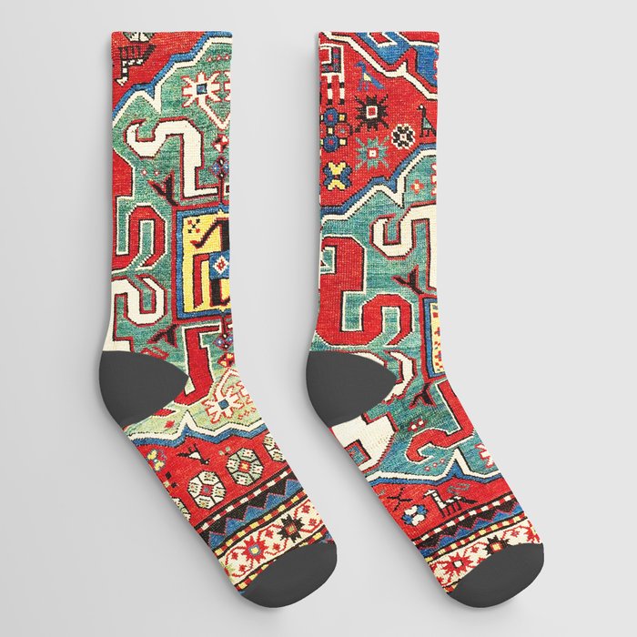 Chondzoresk Karabagh Caucasian Antique Carpet Print Socks