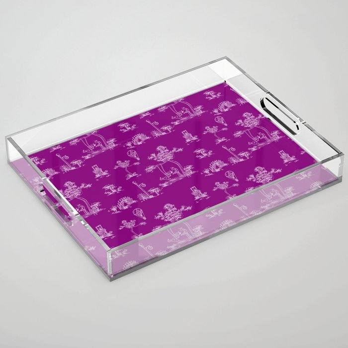 Toile Purple Unicorn Acrylic Tray