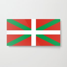 Flag of Euskal Herria-Basque,Pays basque,Vasconia,pais vasco,Bayonne,Dax,Navarre,Bilbao,Pelote,spain Metal Print | Leizarraga, Graphicdesign, Euskara, Axular, Bayonne, Lapurdi, Vitoria Gasteiz, Pamplona, Lazarrag, Basque 