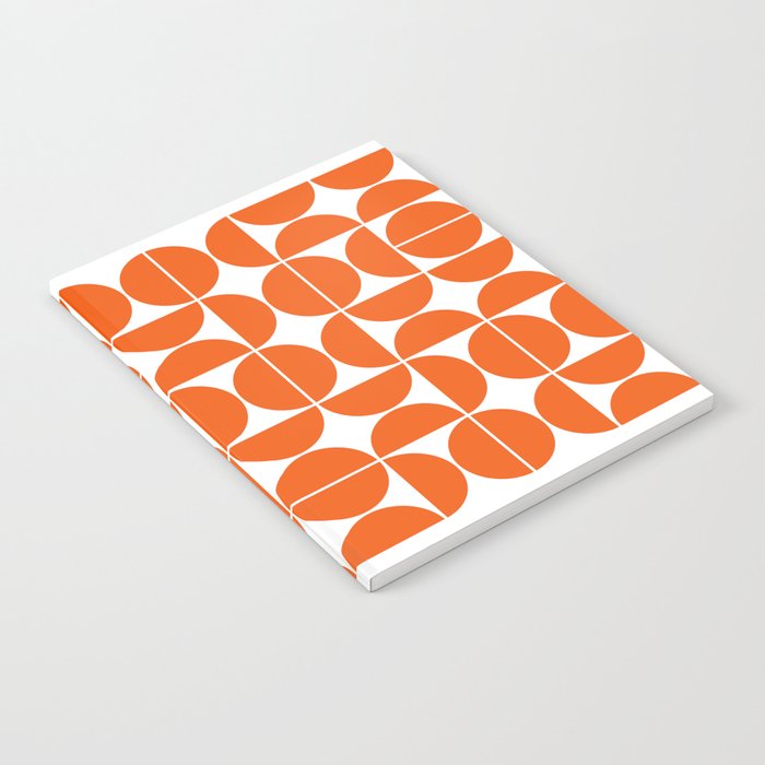 Mid Century Modern Geometric 04 Orange Notebook