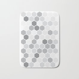 Texture hexagons - Shades of Grey Bath Mat