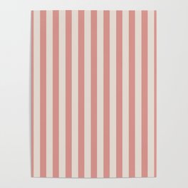 Vintage pink stripes Poster