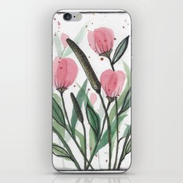 roses are sweet - water color splatter  art - yaara happy art iPhone Skin