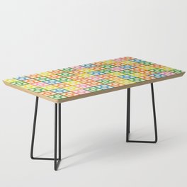 Colorful Mid Century Modern Geometric Breeze Block Pattern Coffee Table
