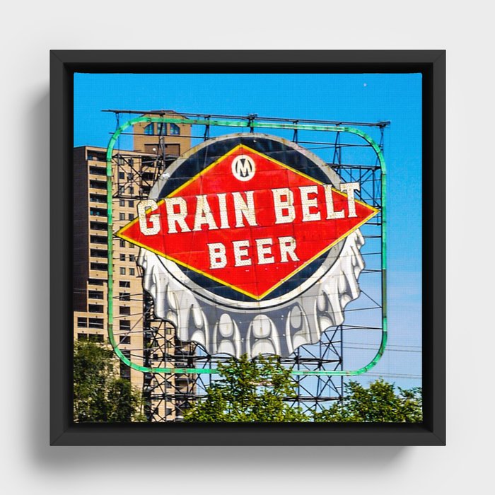 Grain Belt Beer Sign Framed Canvas