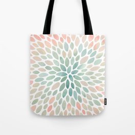 Floral Bloom, Abstract Watercolor, Coral, Peach, Green, Floral Prints Tote Bag