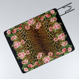 Rose around the Leopard Picnic Blanket