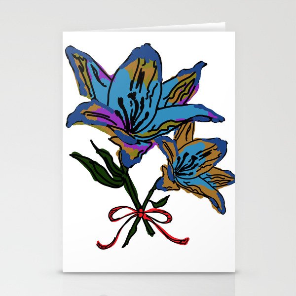 Colorful Lilly Bouquet Stationery Cards
