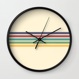 Minimal Abstract Retro Stripes 70s Style - Chichi Wall Clock