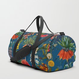 Vintage & Shabby Chic - Blue Midnight Spring Botancial Flower Garden Duffle Bag