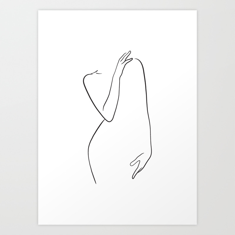 Abstract Female Figure Drawing Art Print By Blek Society6