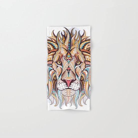 Brown Ethnic Lion Hand & Bath Towel