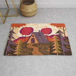 House in the woods Rug
