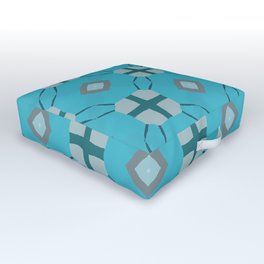 Strand blue and teal modern plus Outdoor Floor Cushion