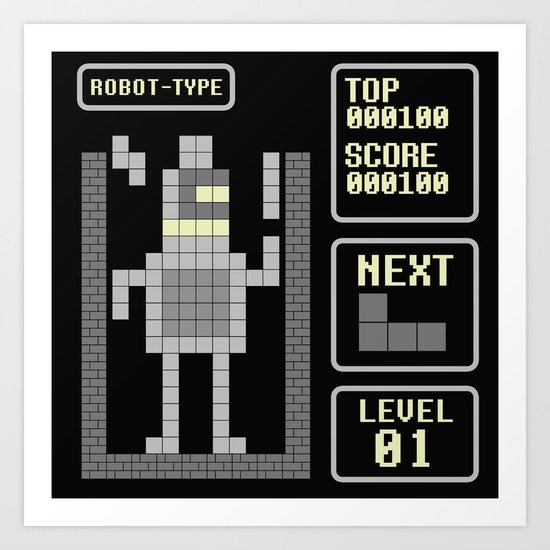 TETRIS: Robot Type Art Print