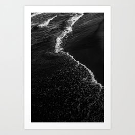 Shoreline | Black Sea Beach | Waves | Black and White Photography | Landscape Art Print