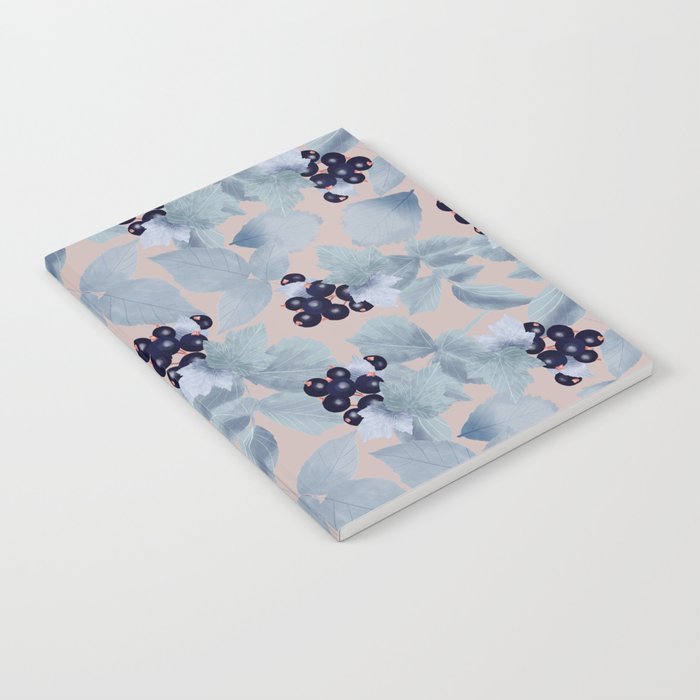 Blueberries Pattern with leaves Notebook