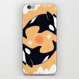 Killer whales in space iPhone Skin