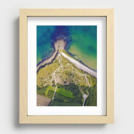 Pointe Du Hoc top down shot with a drone Recessed Framed Print