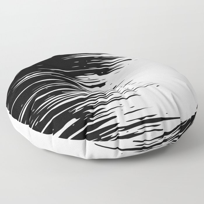 Carefree Black and White Floor Pillow