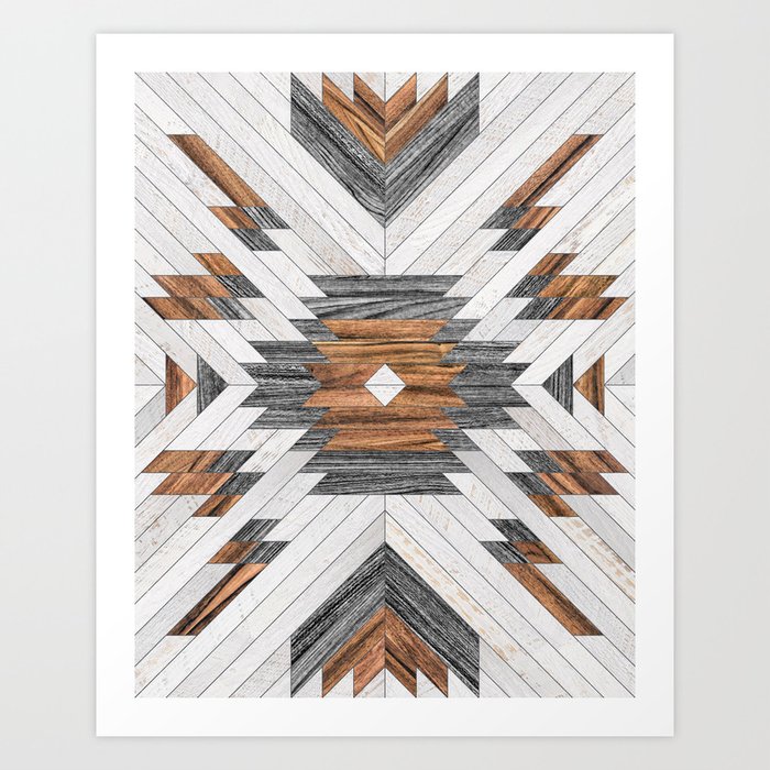 Urban Tribal Pattern No.8 - Aztec - Wood Art Print