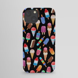 Black Summer Ice Cream and Popsicles iPhone Case