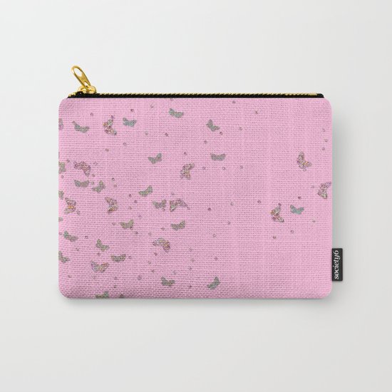 Animal - Animals Butterflies Butterfly diamonds and glitter effect on pink Carry-All Pouch