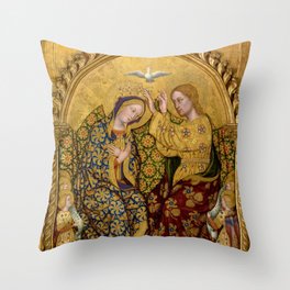 Coronation of the Virgin, 1420 by Gentile da Fabriano Throw Pillow