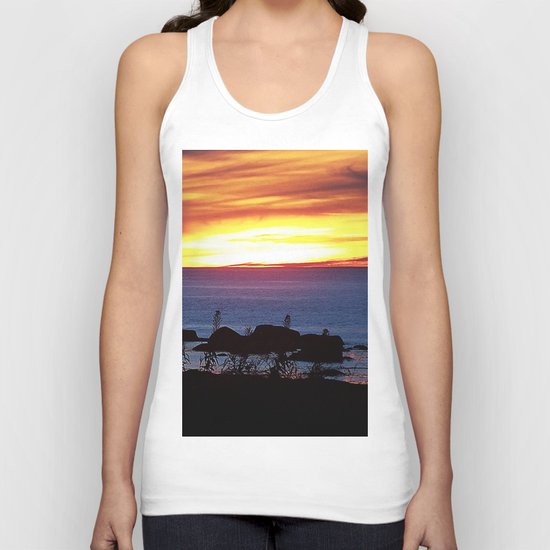 Sunset Swirling Clouds Unisex Tank Top
