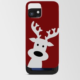 Reindeer on red background iPhone Card Case