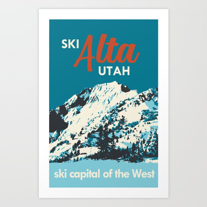 Ski Alta Utah Vintage Ski Poster Art Print
