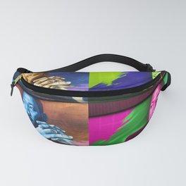Martin Luther King African American civil rights black lives matter colorful collage portrait painting Fanny Pack