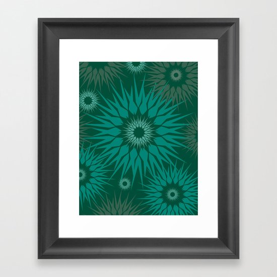 Dark Spiky Burst Framed Art Print