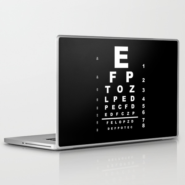 Inverted Eye Test Chart Laptop Ipad Skin By Homestead Society6
