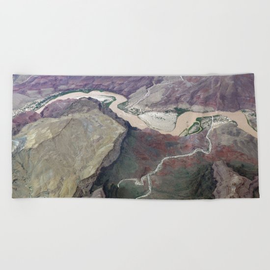 Grand Canyon bird's eye view #1 Beach Towel