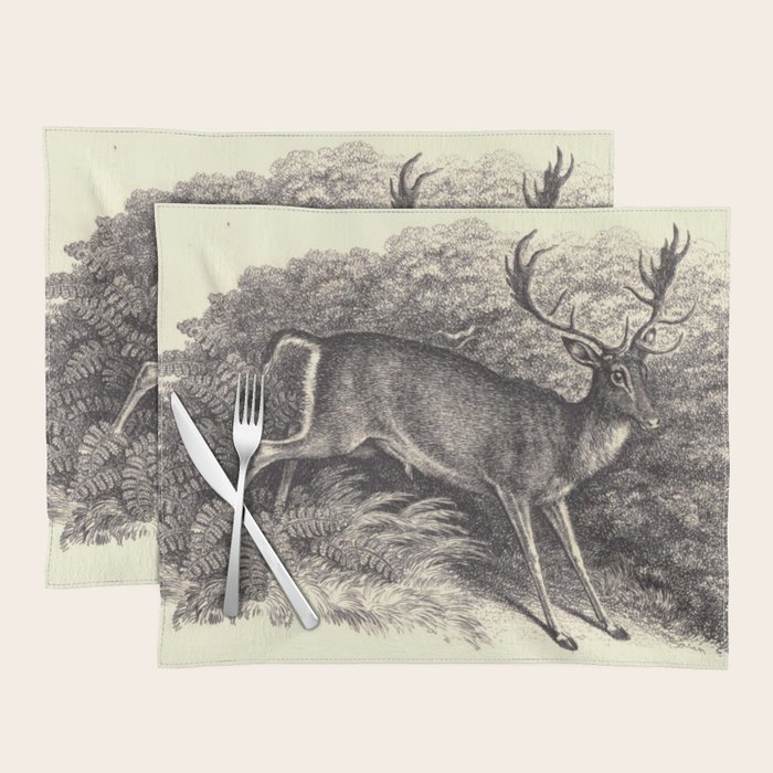 Antique Deer Placemat by Blue Specs Studio Society6