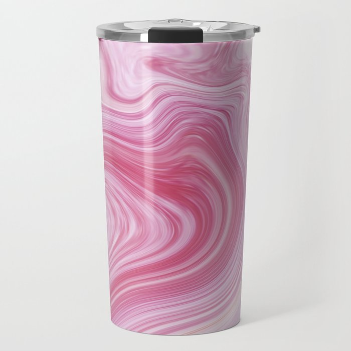 Blush Pink Swirl Marble  Travel Mug